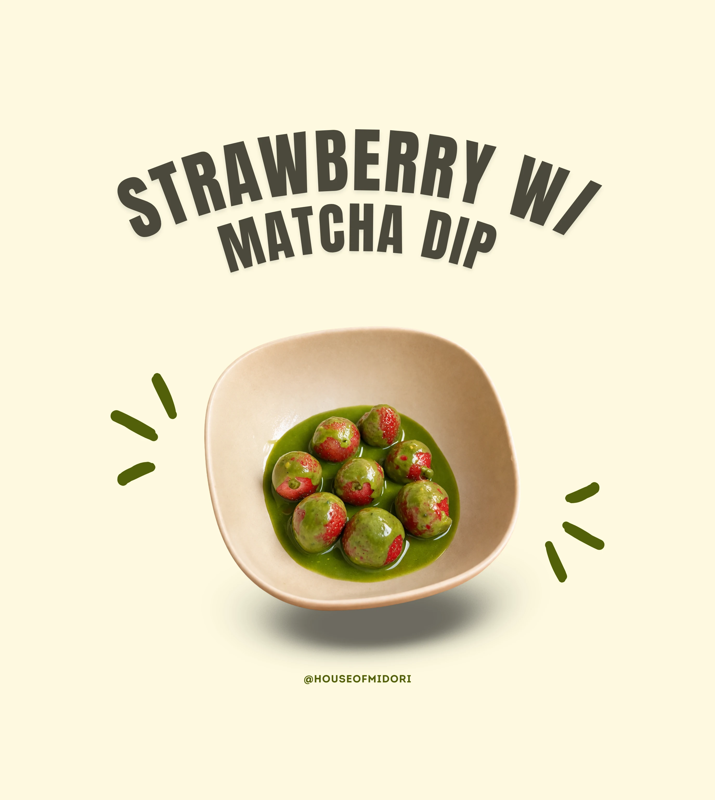 Strawberry Coated with Matcha Chocolate